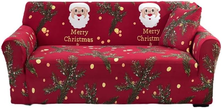 Funda elástica para sofá para el día de Navidad, funda de asiento en forma de L, funda para sillón reclinable de 1234 asientos (día de Navidad, 3