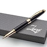 ZenZoi Matte Black Gold Rollerball Pen | Luxury Pen for Men, Pen for Women | Fancy Pen Gift Set W/Ni