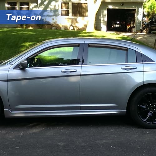 Image of Window Visors Rain Guards for 2011 2012 2013 2014 Chrysler 200, Out-Channel Window Vent Wind Deflectors Visors Shades for 2007-2010 Chrysler Sebring