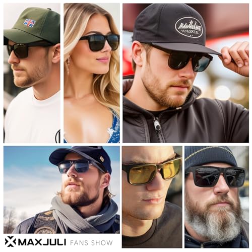 MAXJULI XXL Size Double Extra Large Z87 Sunglasses for Big Wide Heads Men TR90 Ultralight UV400 Protection Glasses (Extra Dark Lens)4