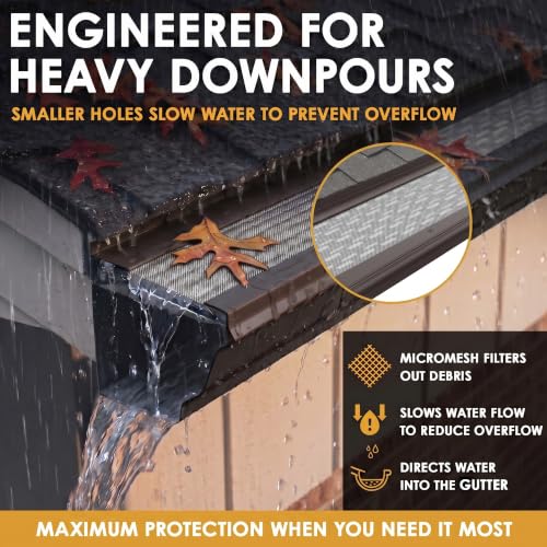 Image of Micromesh Gutter Guards, 5 Inch, 100 FT, Dark Bronze