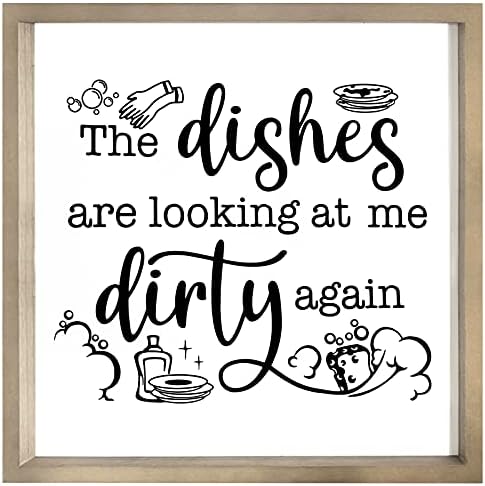Fun Sayings For Signs Amazon.com: Cocomong The Dishes Are Looking At Me Dirty Again Kitchen Signs,  Farmhouse Kitchen Decor With Funny Sayings For Wall, Country Rustic Wall  Art Picture Decorations With Wood Frame For Home, 12X12