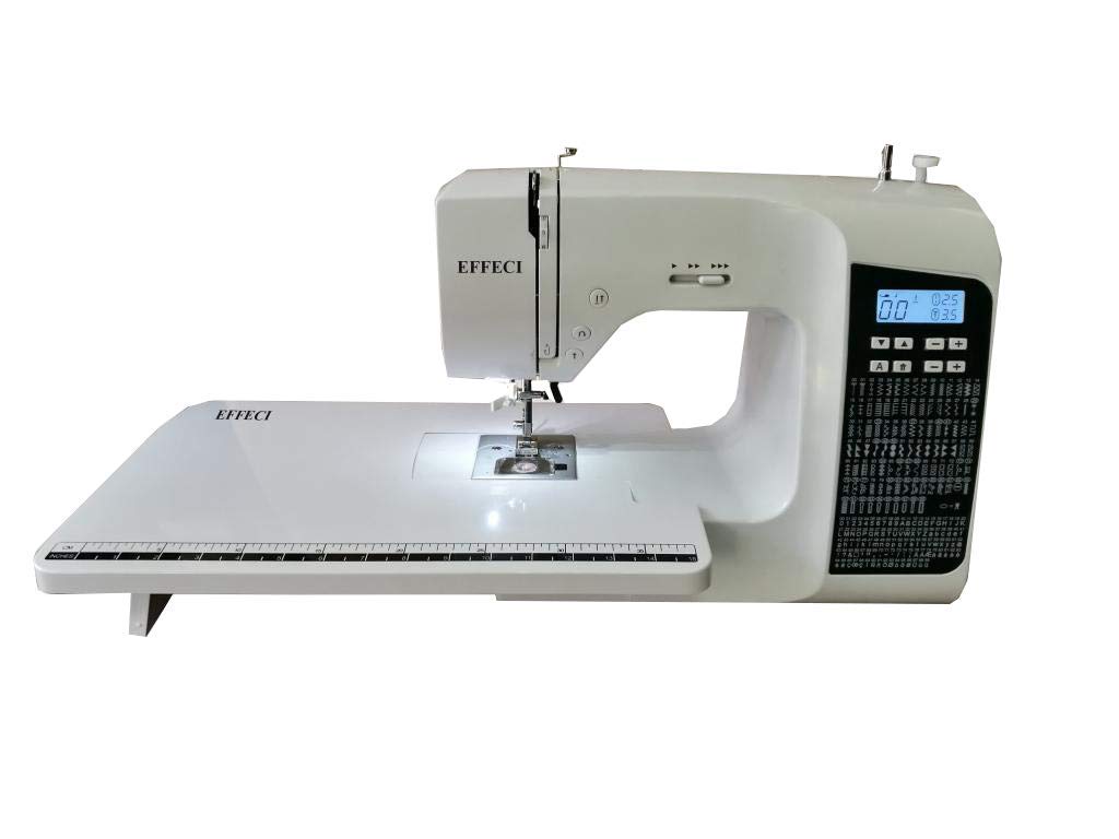 2720 - Macchina per cucire elettronica automatica con tavolo di lavoro incluso, funzione start-stop, regolazione velocità, 100 caratteri alfabeto, 100 punti, asola, occhiello, attaccabottoni
