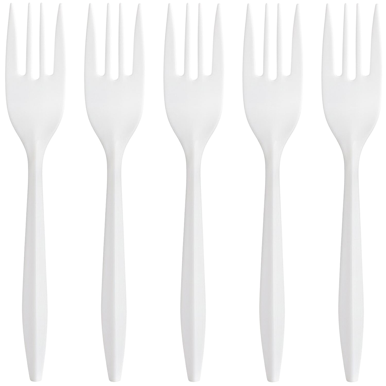 Blue Sky Premium White Plastic Forks Disposable, (100 Ct) Heavy Duty Forks Plastic Disposable, Durable & Elegant for Parties, Catering, Dinners and Daily Use