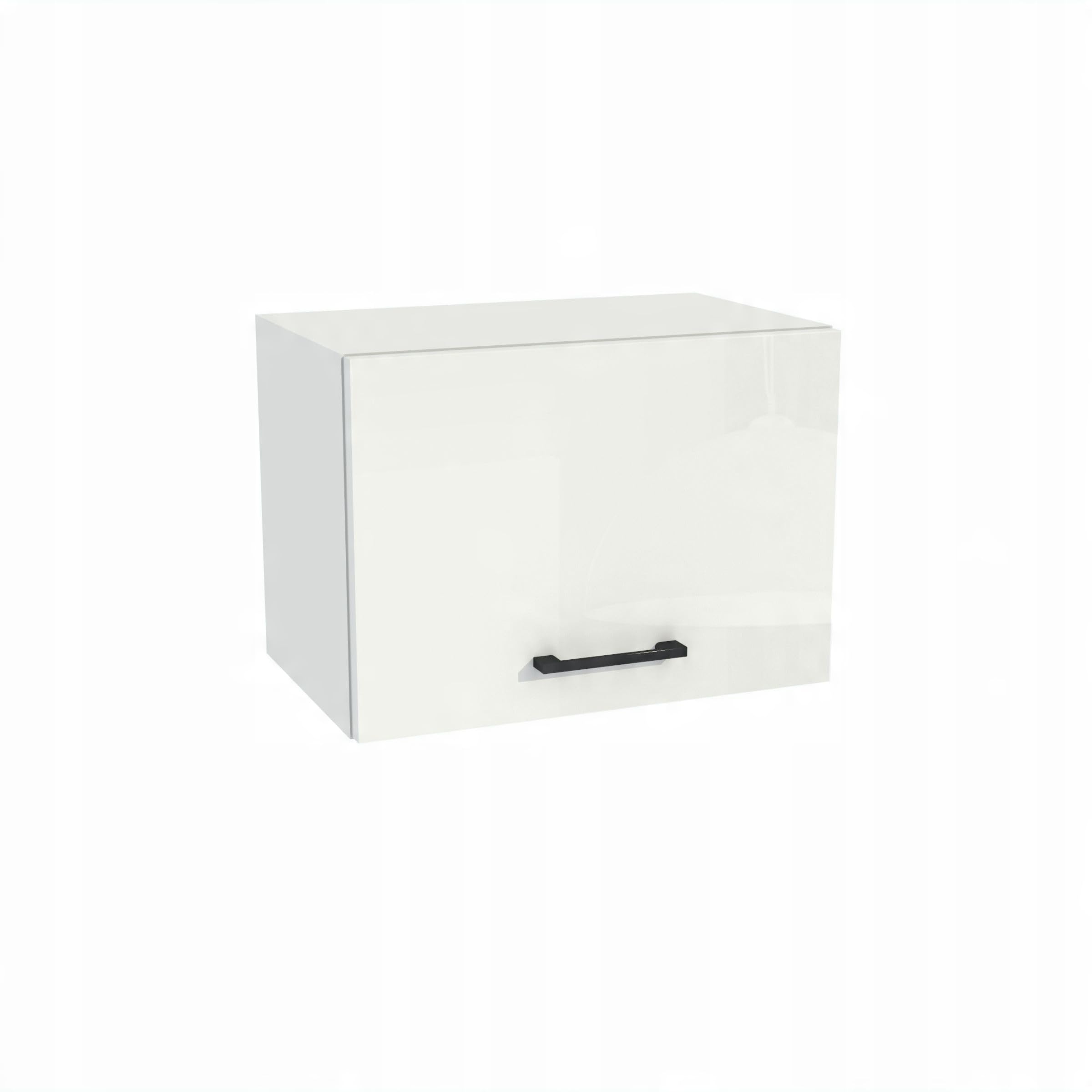 Küchenschrank Hängeschrank für Dunstabzugshaube Capri 50x32x36 cm - Soft-Close Tür - moderner Küchenoberschrank für Küche - Dunstabzug - Küchenmöbel - Weiß Acryl Hochglanz/Weiß