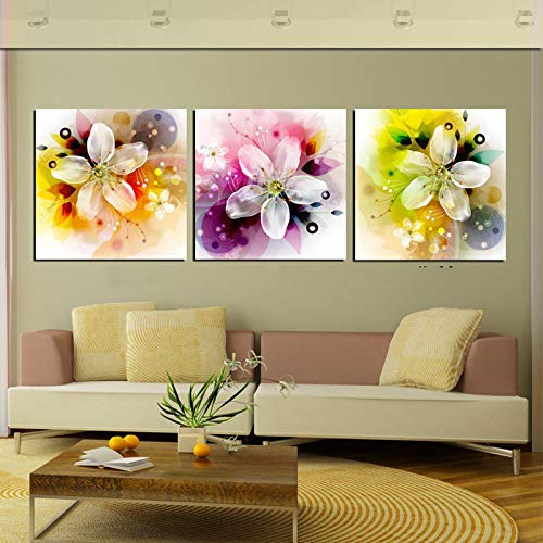 Impression toile art abstrait fleur sans cadre pour salon