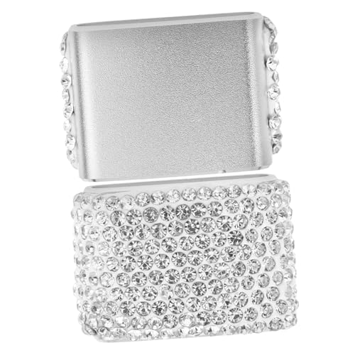 TIDTALEO Car Sunglass Organizers 2pcs Glasses Holders for Car Aluminum Alloy Sunglass Storage Rhinestones