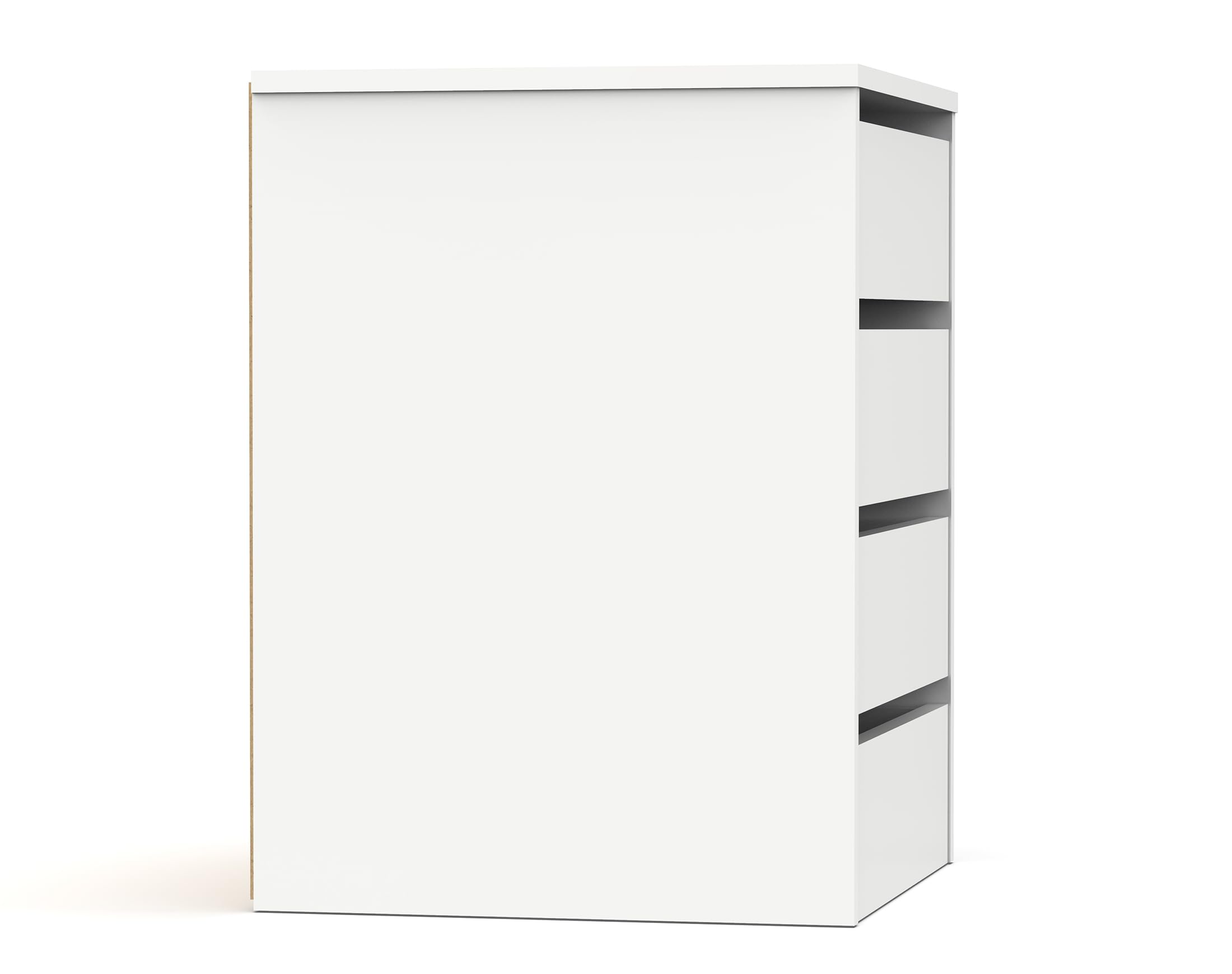 MUEBLES PITARCH | Cassettiera 4 Cassetti, Bianco Lucido, 63,5x46x45 cm (altezza x larghezza x profondità), Collezione Tibet