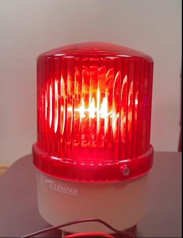 Miniatura 5 de Luz estroboscópica giratoria de advertencia de seguridad roja DC12V - Luz de baliza de emergencia