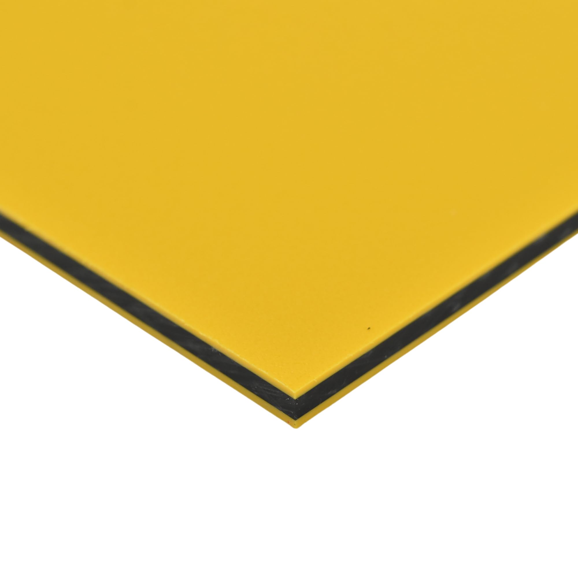 King ColorCore Plastic Sheet 1/4" x 12" x 24" Yellow-Black-Yellow Color Core, HDPE Board, High Density Polyethylene Panel