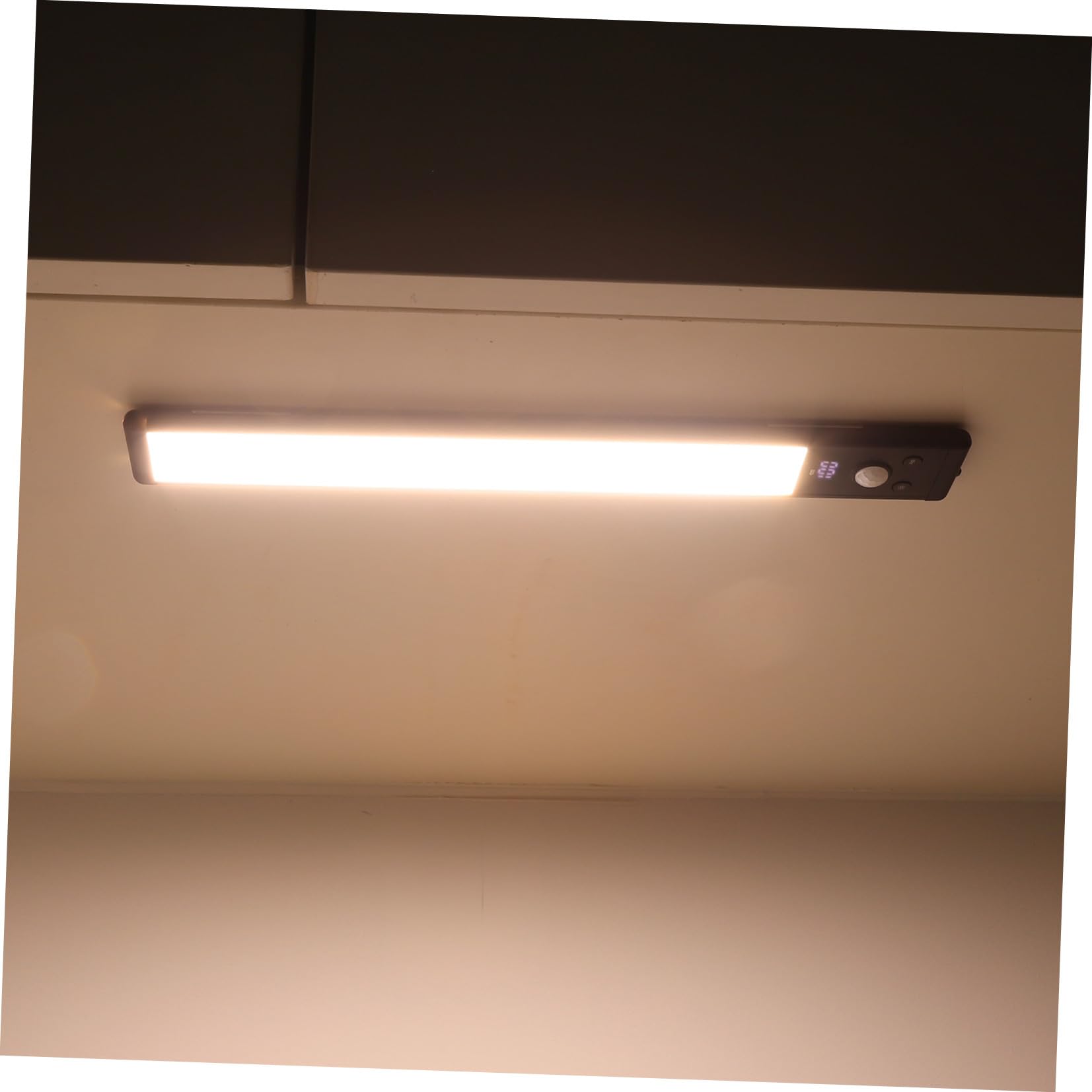 HANABASS 4 Piezas Luces Sensor de Movimiento para Debajo del Gabinete en Cocina, Batería Recargable, Diseño Compacto y Material de Aleación de Aluminio Negro, Ideales para Pasillos y