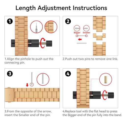 Image of Bestig Compatible with Apple Watch Bands for Men Women 40mm 38mm 41mm 42mm(Series 11 10),Premium Solid Stainless Steel Metal Business Wristband Strap for iWatch Series 10 9 8 7 6 SE 5 4 3 2 1,RoseGold