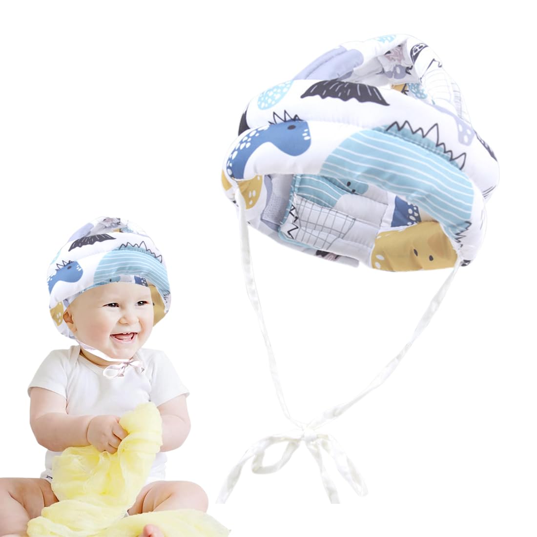Un protège-tête pour bébé, un casque de protection et antichoc pour bébé, un casque antichute pour bébé, en coton ajustable et respirant.un chapeau de protection pour enfant,