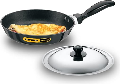 Hawkins Futura Non-Stick Frying Pan With Steel Lid, 22cm Black