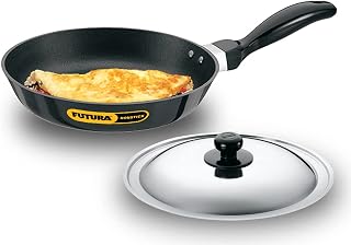 Futura Non-Stick Frying Pan With Steel Lid, 22cm Black