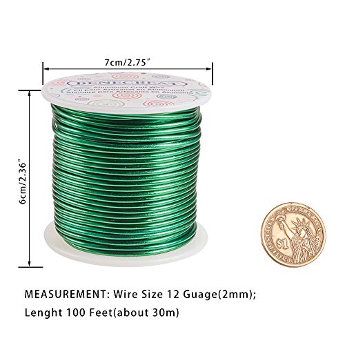 image for BENECREAT 12 17 18 Gauge Aluminum Wire (12 Gauge,100FT) Anodized Jewel