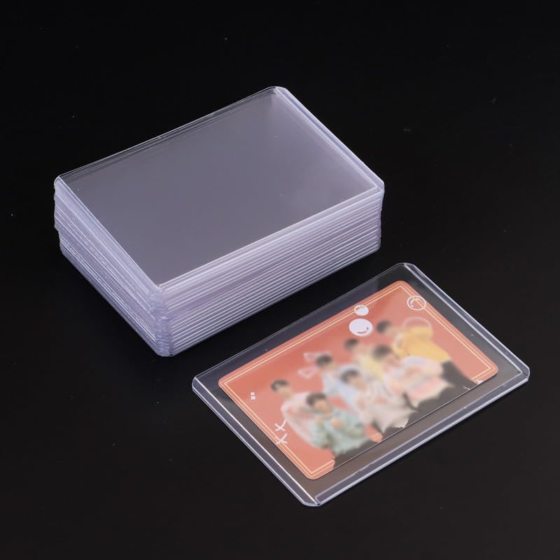 10pcs Transparent Card Sleeve with Protective Film Clear Card Holder for Idol Photo Game Baseball Cards Holders Cover