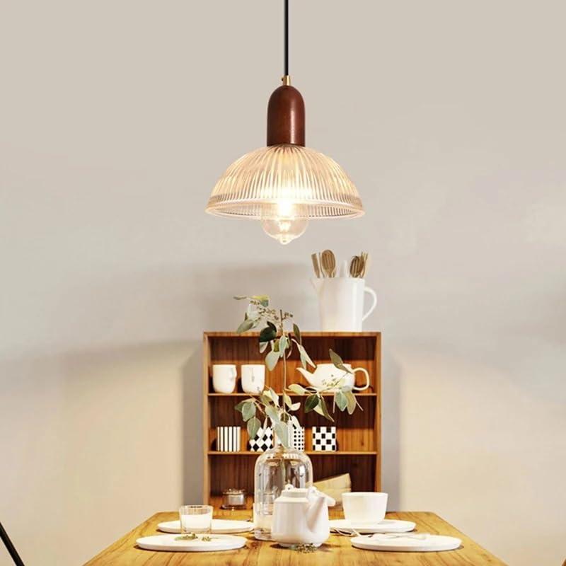 Suspension chambre et salle à manger rétro LED en verre luminaire foyer