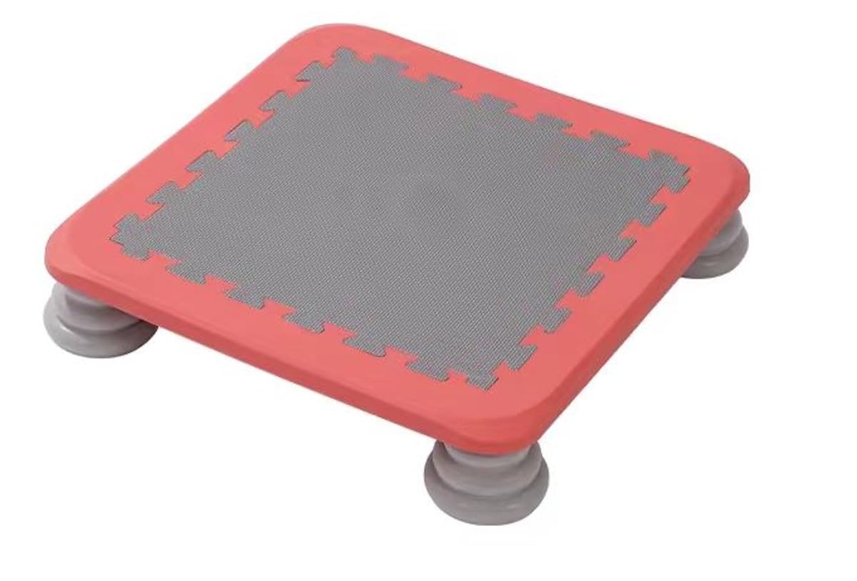 Childrens Mini Trampoline Board. Great For Autism, Sensory Needs, ADHD, Stress Relief, Anxiety & Proprioception. Fully Inclusive Play - Classroom, Sensory Room, Indoor & Outdoor! (1pc Red)