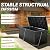 WTFGO Outdoor Storage Box, 150 Gallon Resin Deck Boxes Outdoor Waterproof For Patio Furniture, Garden Tools, Pool Supplies, Lockable And UV Resistant (Striped Black)