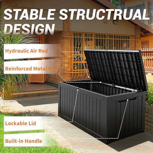 Image of Outdoor Storage Box Waterproof, 280 Gallon Deck Box for Patio Storage