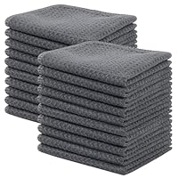Wasbare spoeldoeken, zwart, 8 stuks, wafeldoeken van microvezel, 20 x