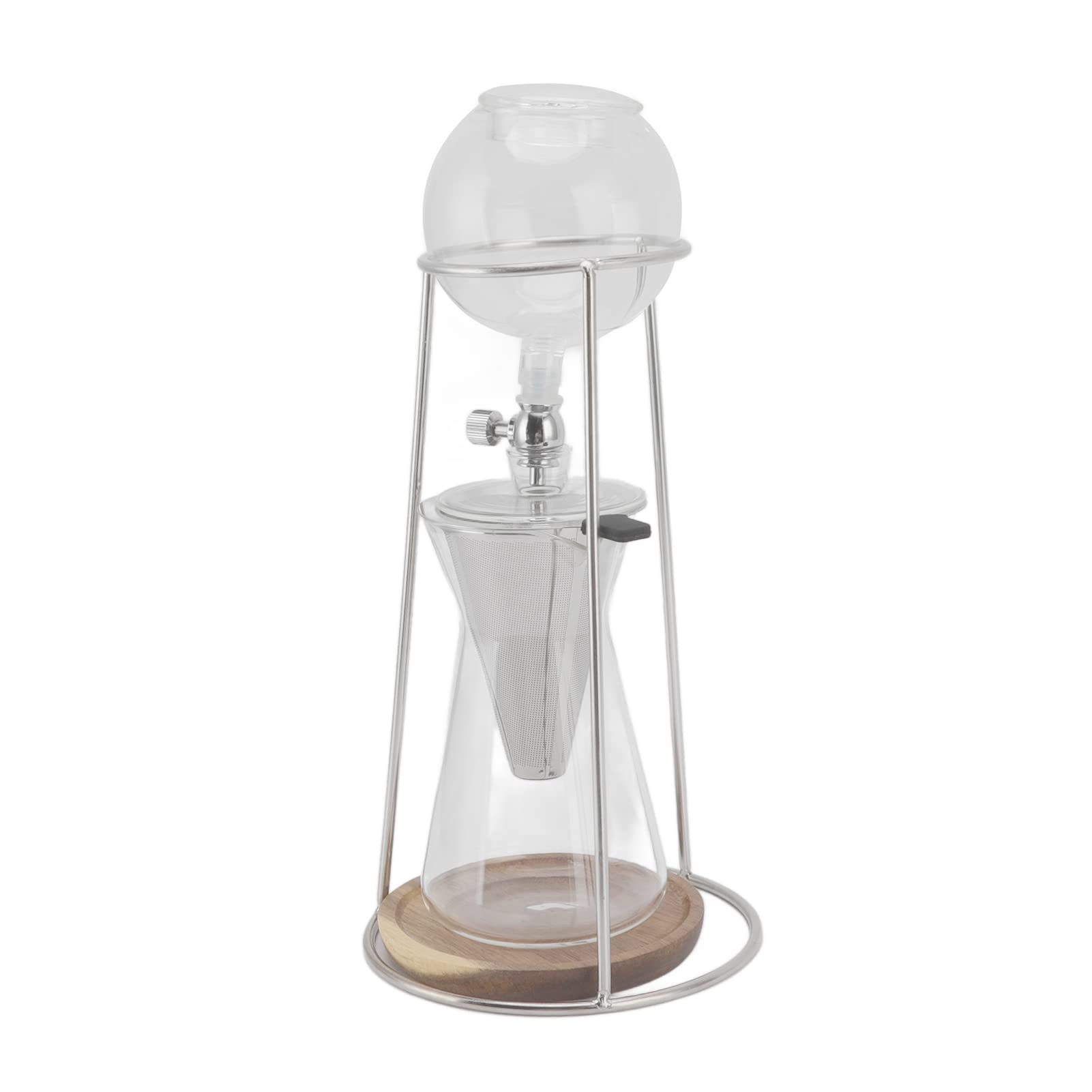 Yctze Ekspres do kawy Drip Tower, wielokrotnego użytku, szkło borokrzemowe, ekspres do kawy mrożonej z sitkiem i zaworem, do domowej kuchni, 600 ml