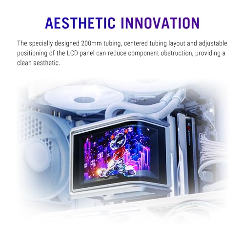 Image of ASUS ROG RYUO IV SLC 360 ARGB White Edition All-in-one CPU Liquid Cooler, Shortened tubing for Clean Aesthetic, Movable Curved 6.67-inch Display, 6 Year Warranty