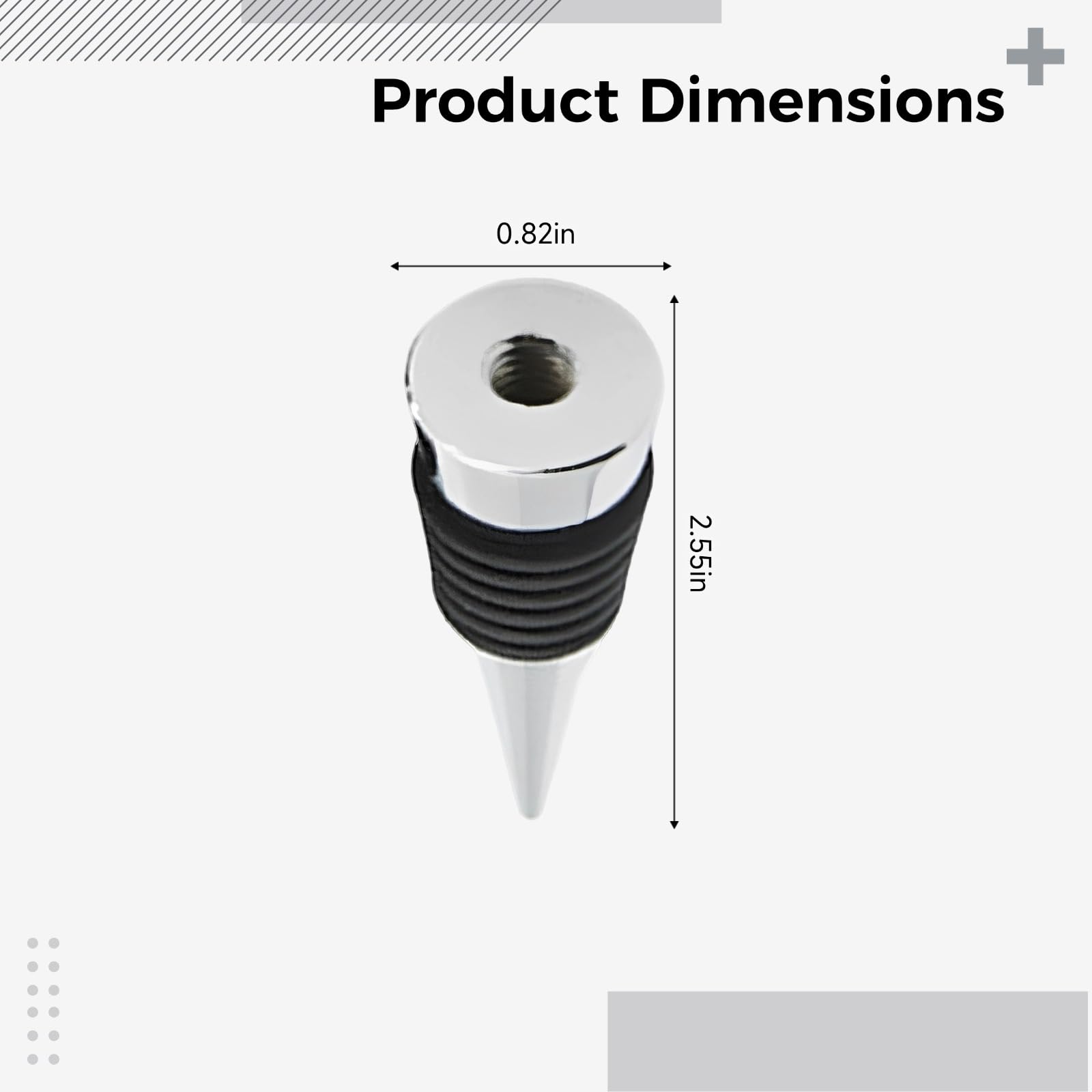 Lot de 20 Bases de Bouchons de vin, Alliage et Silicone, Filetage M8/M10, Conception perforée pour créations DIY, Base Conique pour Fermeture hermétique, Argent