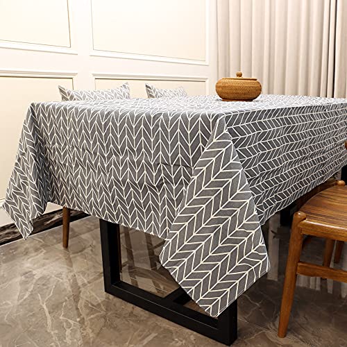 Nappe à rayures grises en tissu lin noble pour table basse de prestige - 5