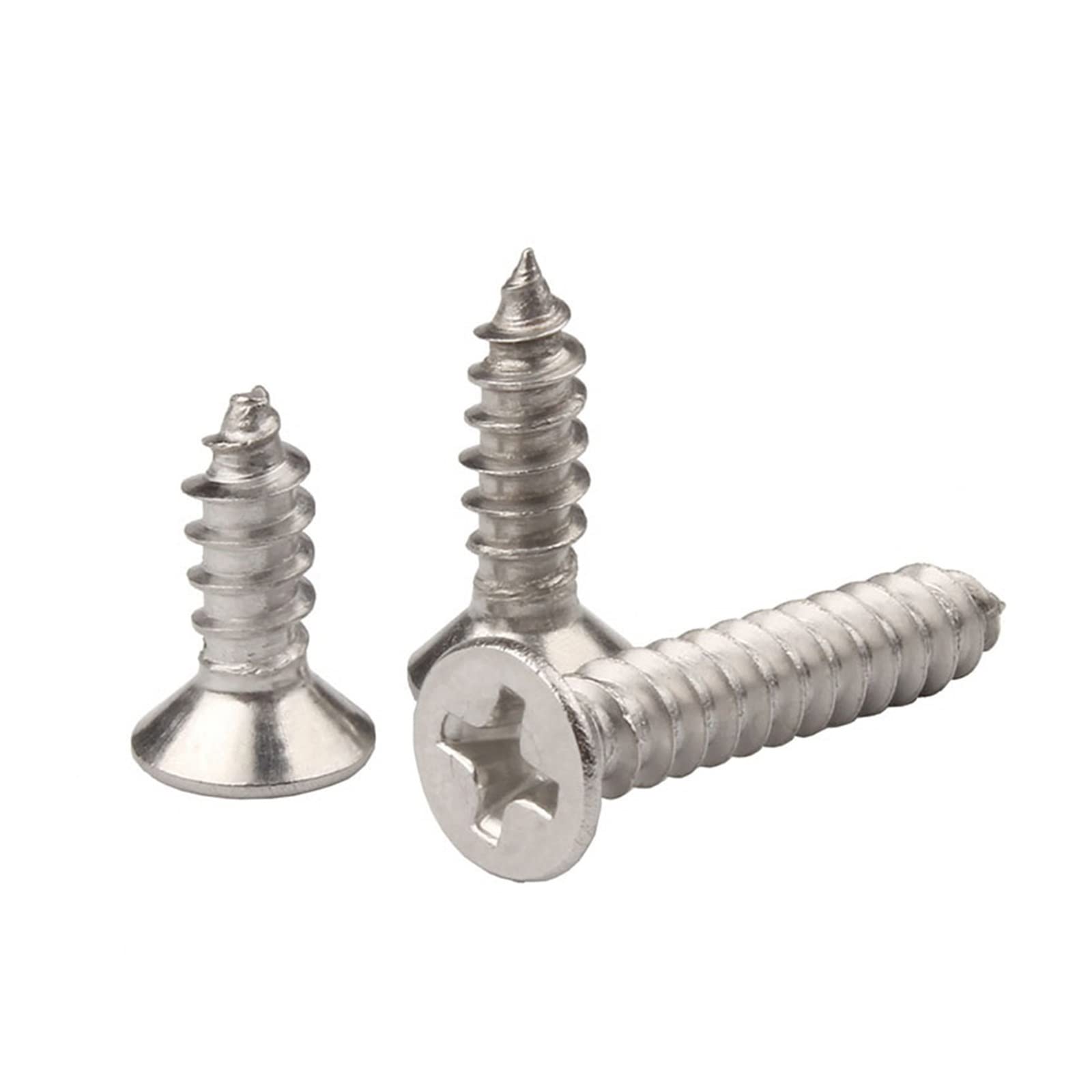 Senkkopf-Blechschrauben M1.2 M1.4 M1.7 M2 M2.5 M3 M3.5 M4 M5 M6 304 Edelstahl Kreuzschlitz Flache Holzschraube(20mm