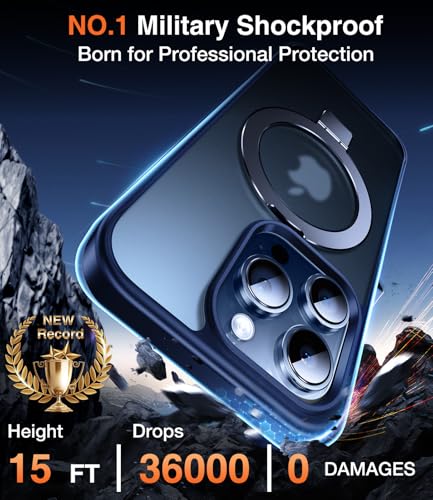 Coque iPhone 15 Pro MagSafe Chicfun avec support anneau bleu - 8