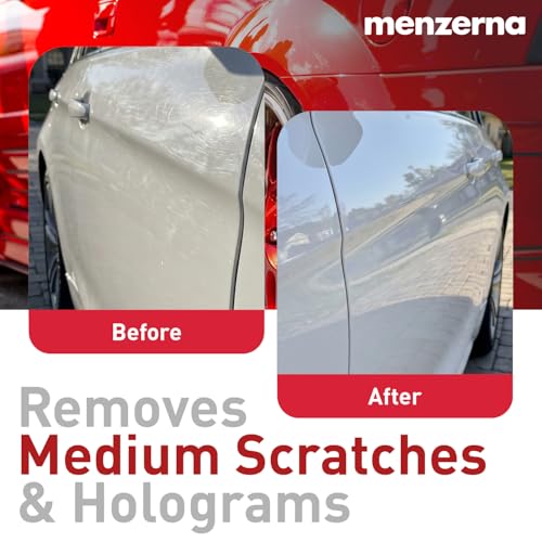 Image of MENZERNA 6 Inch Polishing Pad Medium Cut for Medium Fine Polishing I Body Repair & Detailing Pads with Safety Edge & Velcro Attachment I Washable & Long Lasting I with Hole for Anti Heat Build-Up