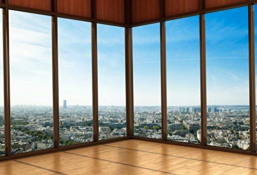 Yeele 12x8ft Skyscraper Window Backdrop Office Building French Window Transparent Glass Window City Landscape Photography Background Man Adult