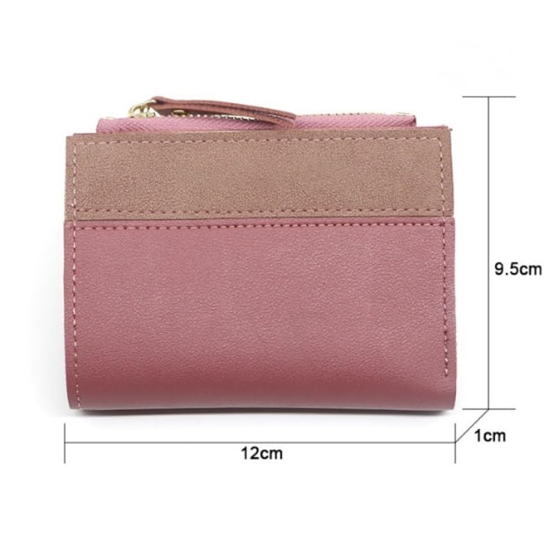 PU Womens' Zipper Wallet Clutch Coin Purse Holder(Rose red)4