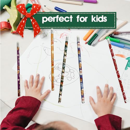 72 lápices navideños con borrador variados miniatura 3