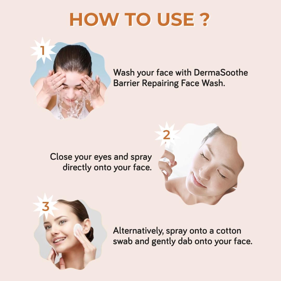 DermaSoothe Gentle Dew Essence Face Mist with Rice Water & Panthenol, Hydrating, 110ml