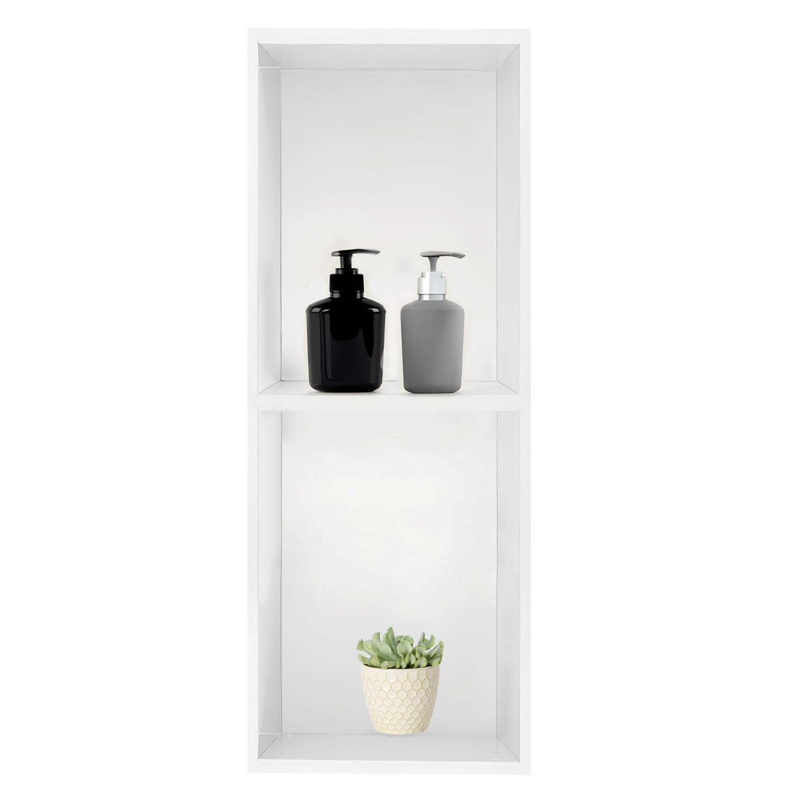 Elefloom Shower Niche Stainless Steel Elegant Bathroom Niche No Tile Needed Recessed Shower Shelf Organizer for Storage