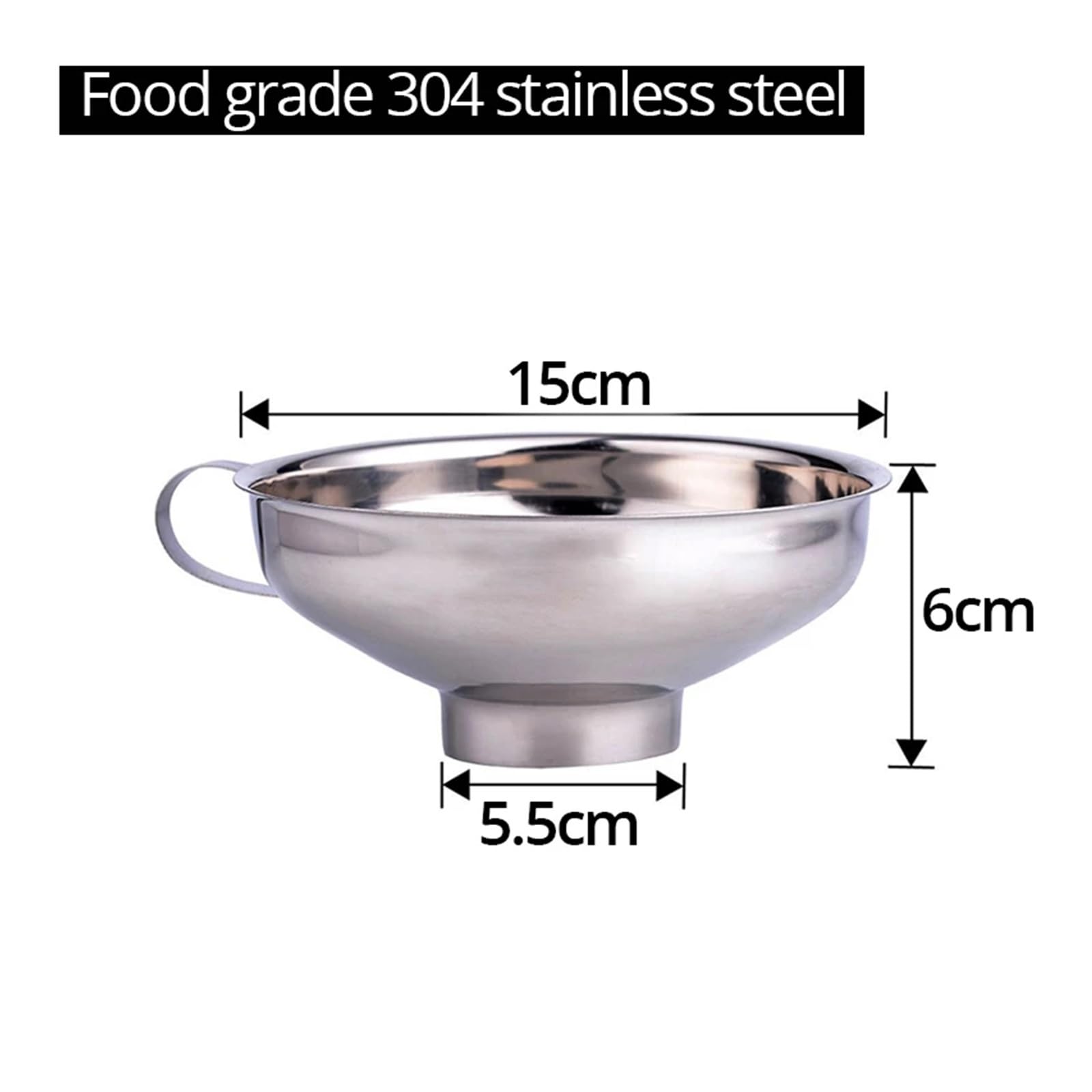 Funnels (hogar y Cocina) Embudo de enlatado de Acero Inoxidable, Embudo de Tarro de Boca Ancha con Mango for tarros de Boca Ancha y Regular, Embudo de Mermelada de Metal de Calidad alimentaria