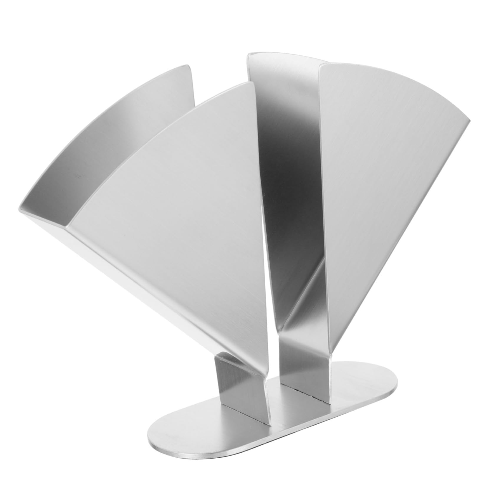Servilletero Plata de Acero Inoxidable en Forma de Abanico de Mesa
