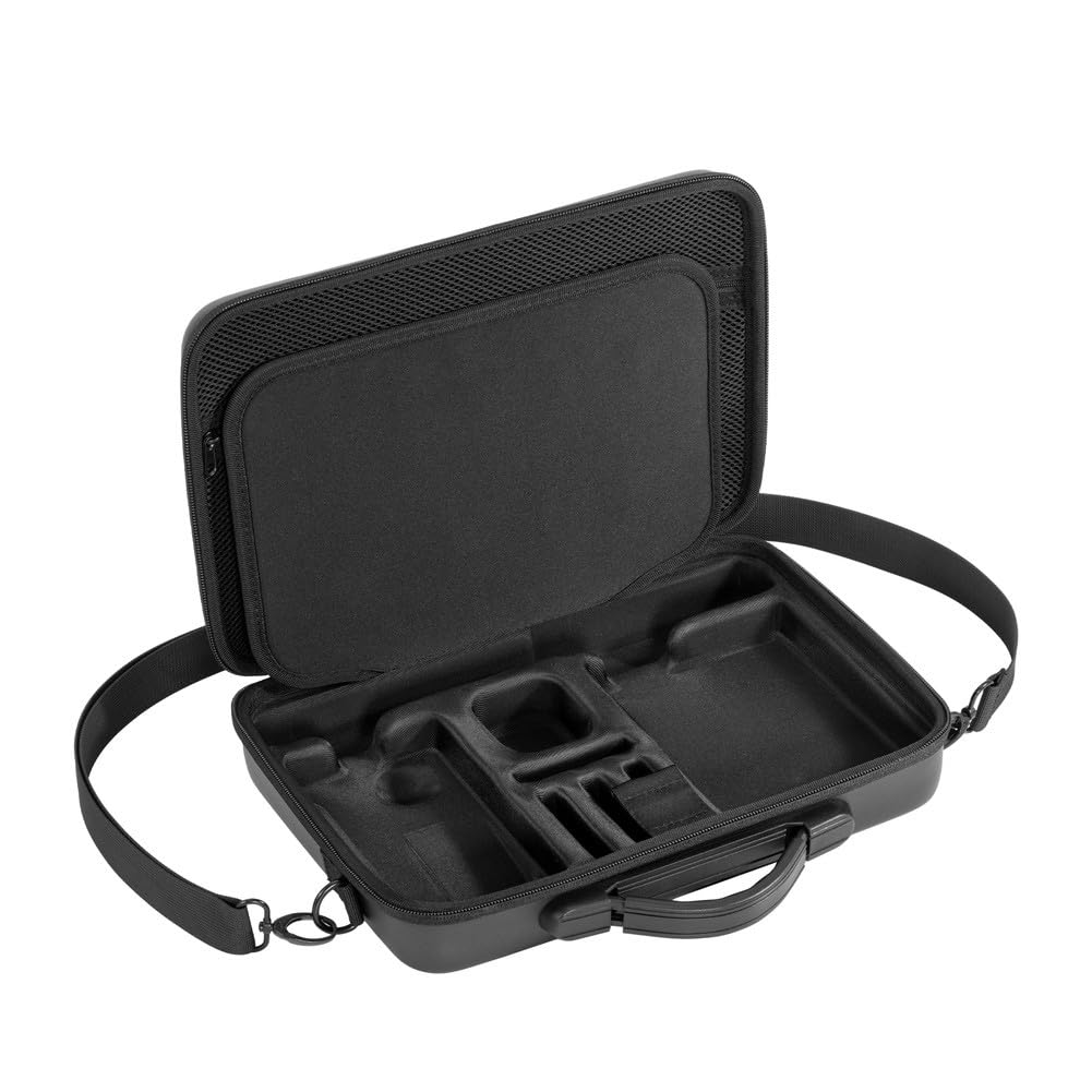 Tragetasche für Insta360 X5, harte PU-Reisetasche mit Schaumstoffeinlage für Kamera, Zubehör & 114 cm faltbares Selfie-Stativ, schützende Aufbewahrungsbox, Schwarz