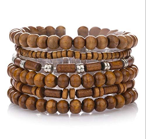 Perlin 1200 Pieces 5x3 mm Rondell Dark Brown Mini Spacer Wooden Beads for DIY Jewellery Making - Image 3