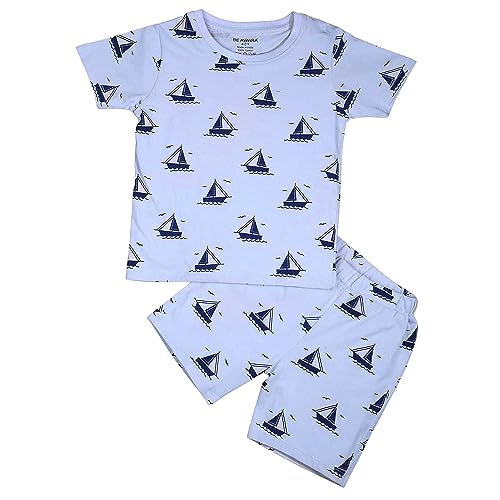 Image of Be Awara Kids Printed Half Sleeves T-shirt & Shorts Clothing Sets, 100% Cotton Soft Unisex Cord Set, Comfortable Wear for Kids With Cool Prints, Everyday Casual Wear for Boys & Girls