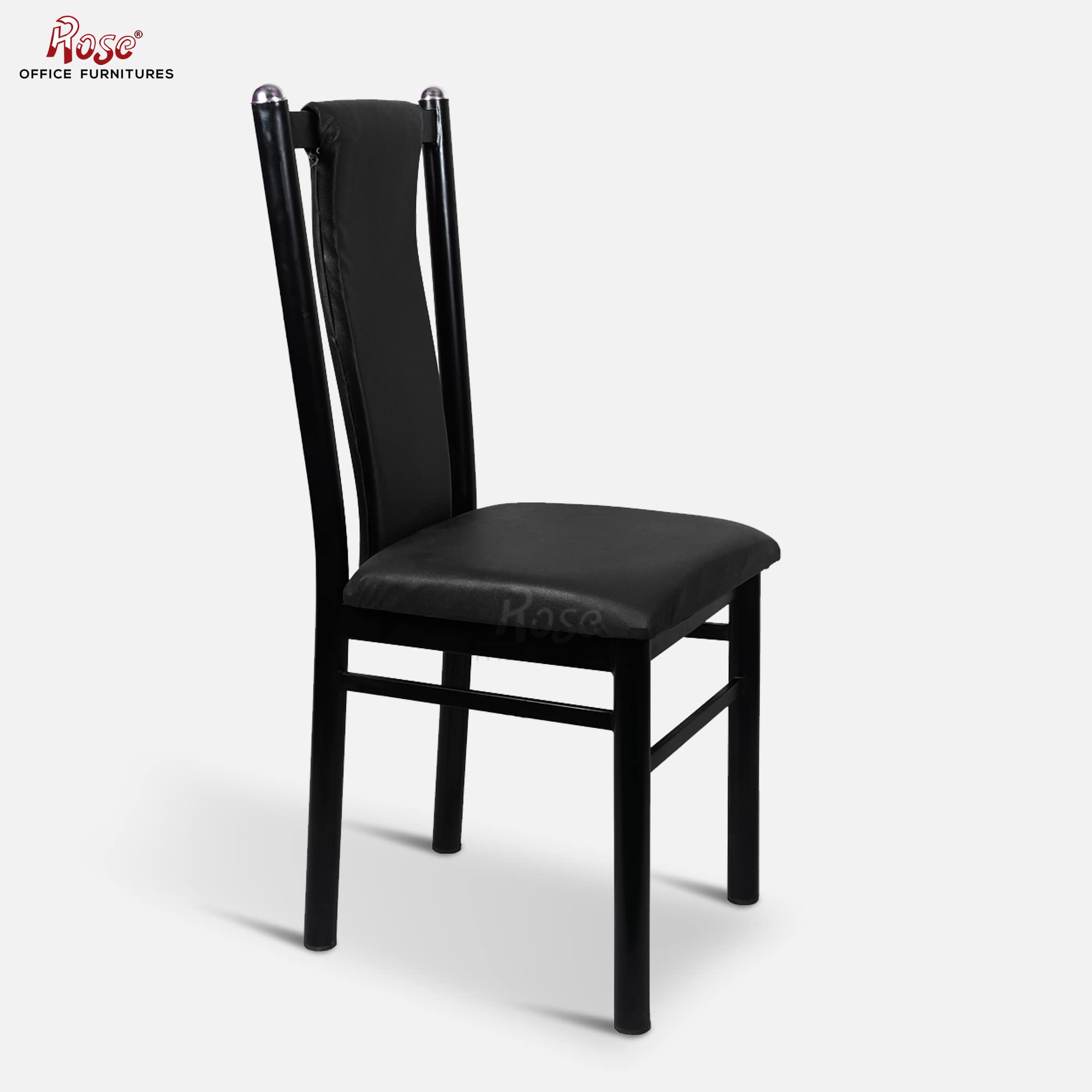 ROSE® Duke | 1-Years Warranty Included | Dining Chair | Cushioned Seating | Home & Kitchen Dining Room Chair (Black, Metal) 3