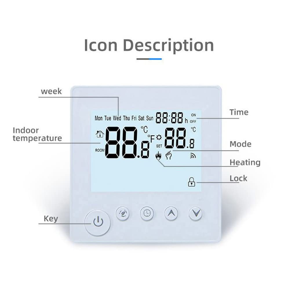 Termostato WiFi Intelligente, Controller Digitale Programmabile Touch - Foto 14