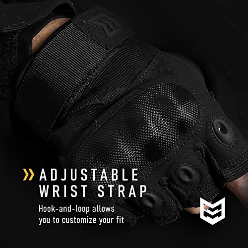 Mission Made Fingerless Hellfox Tactical Gloves For Men (Pitch Black, X-Large) #TOP2