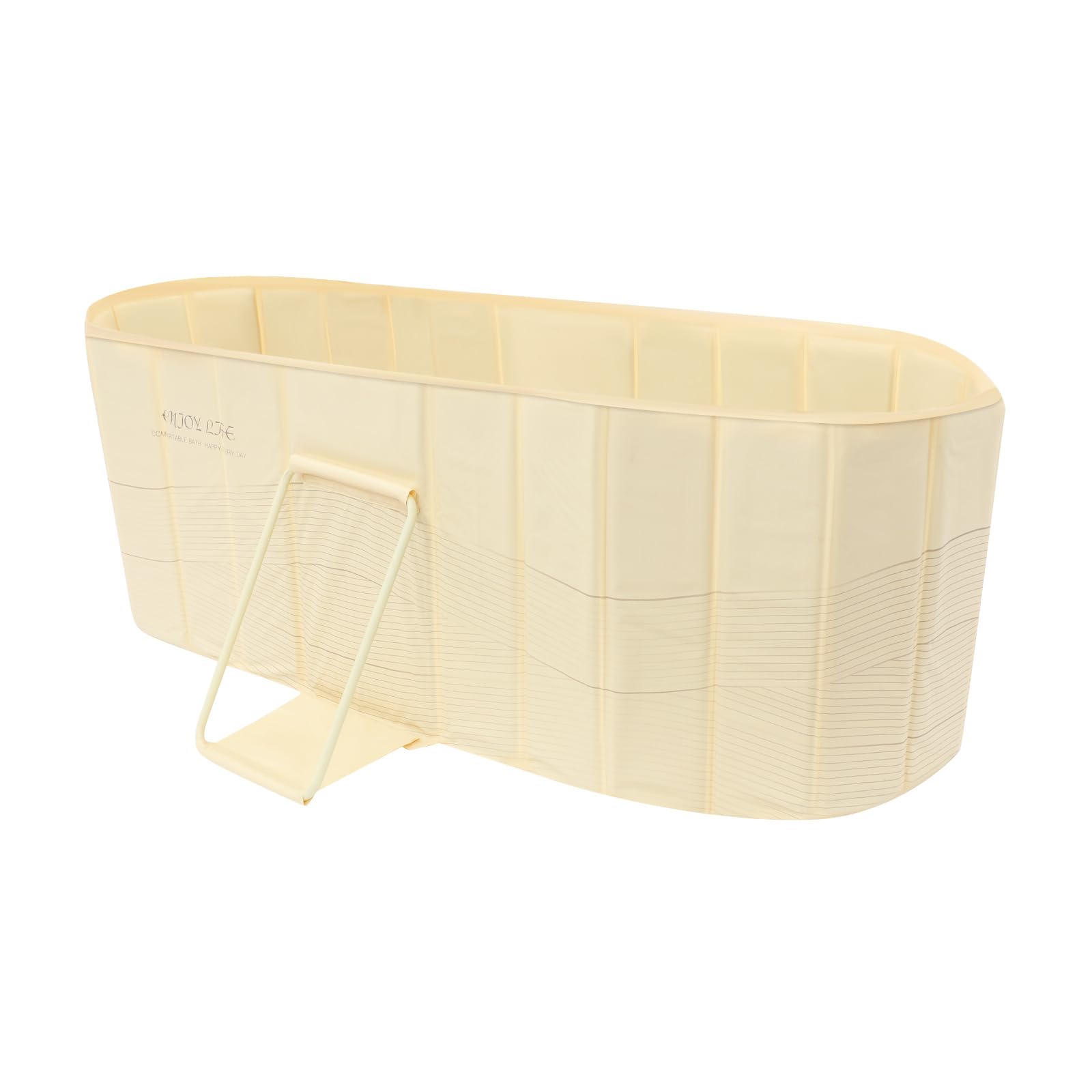 Vasca da bagno portatile pieghevole per adulti per casa, bagno di ghiaccio, sauna e doccia con vite di scarico e tubo, fino a 100 kg, fino a 175 cm, 150 x 55 x 50 cm (giallo)