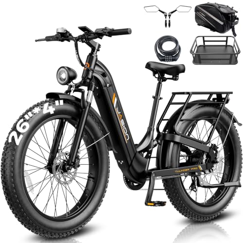 Jasion Thunder PRO/ST Electric Bike,2000W Peak Ebikes for Adults,26''Fat Tire Best Ebike for Men,90 Miles with 1040Wh Battery,35 MPH Max Speed Bicycles,500 lbs Capacity,Certified By UL2849 image 7