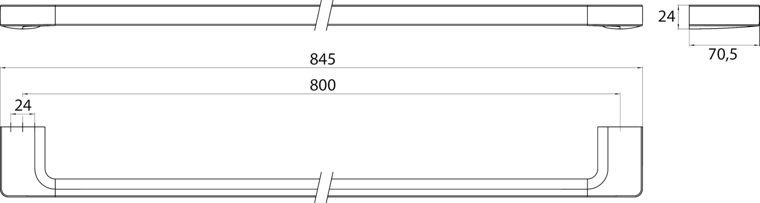 Emco trend wieszak na r?czniki k?pielowe, 800 mm, chrom 026000181-026000181