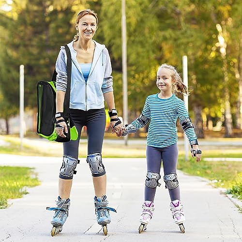 Image of Roller Skate Bag, Breathable Ice-skating Bag Shoulder and Top Handle Oxford Cloth Skating Bag for Women Men and Adults Roller Skate Accessories (Green)